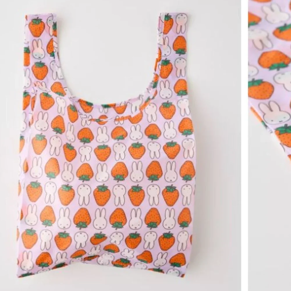 NEW! BAGGU & Miffy Strawberry Standard Reusable Market Tote Bag - Gift Easter - Picture 2 of 5